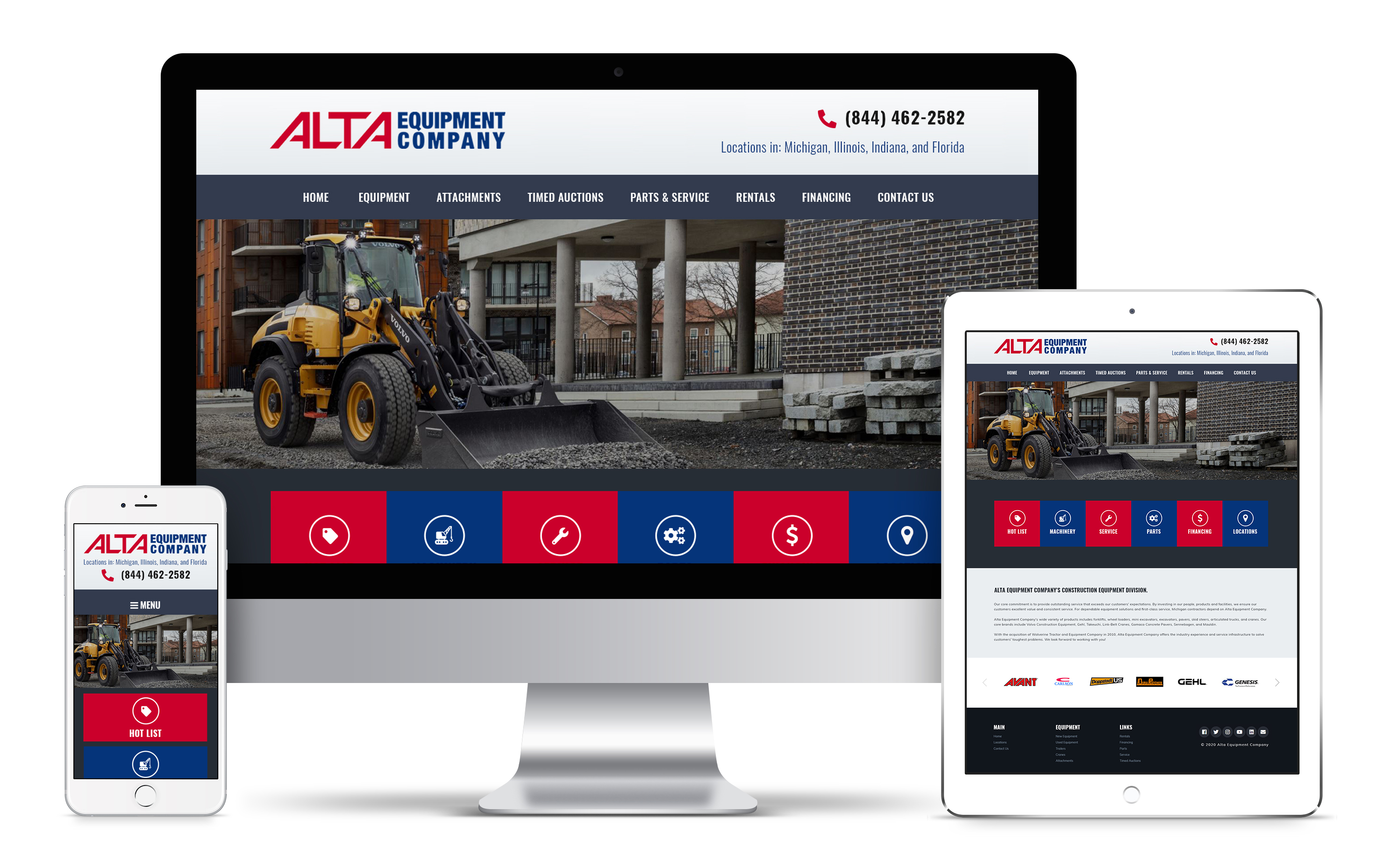 Alta used Equipment Company Web Design Work